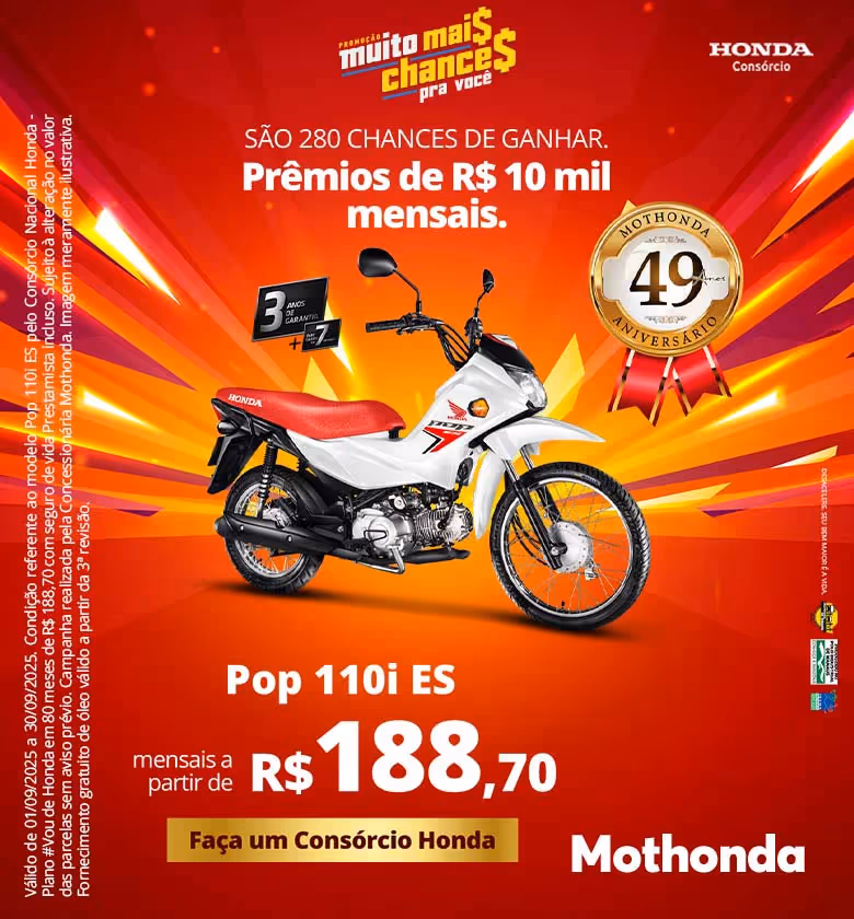 Honda Pop 110i — condições especiais.
