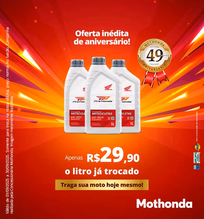 Óleo Pro Honda — manutenção com peças originais.