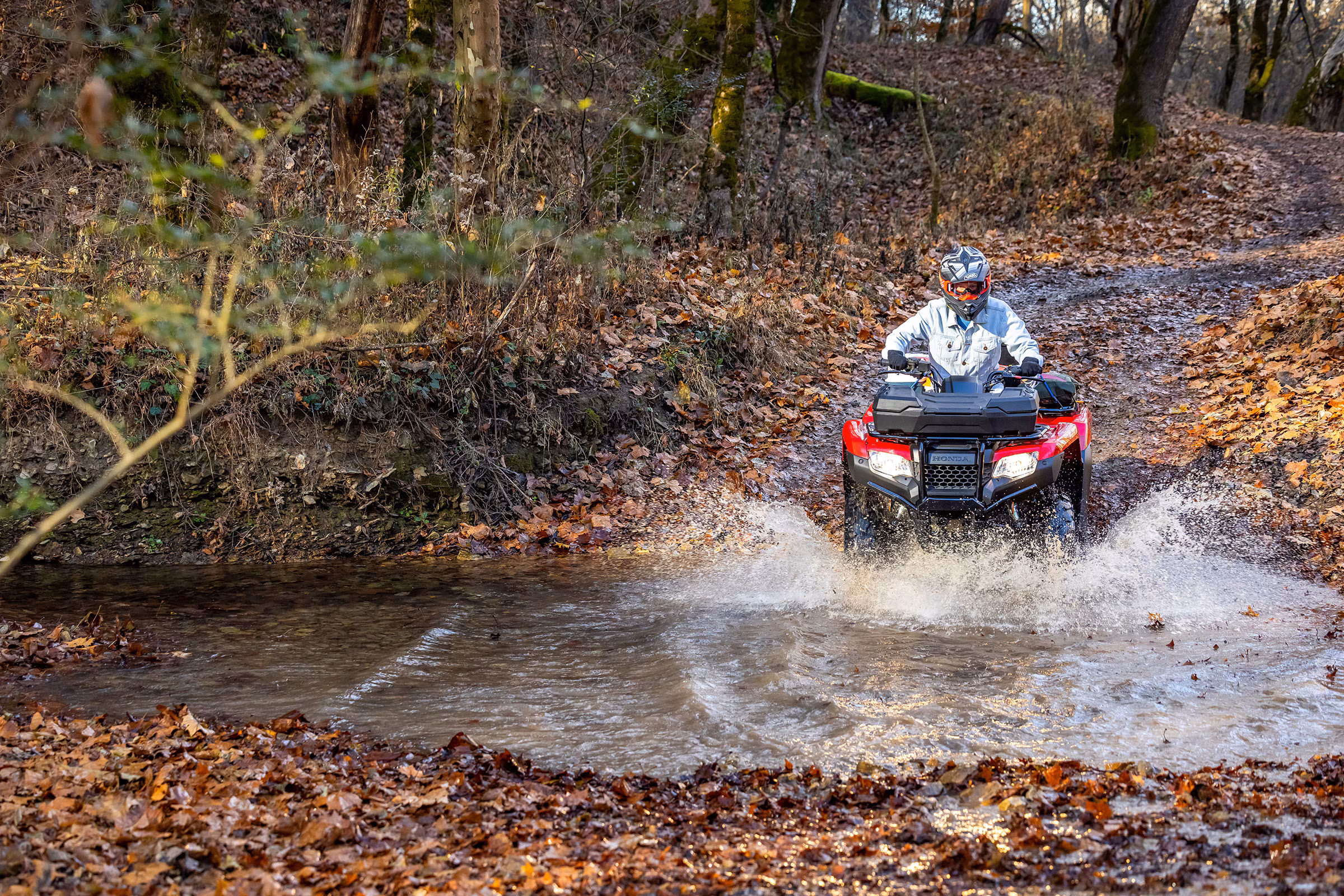 TRX 420 FourTrax em uso, visão traseira