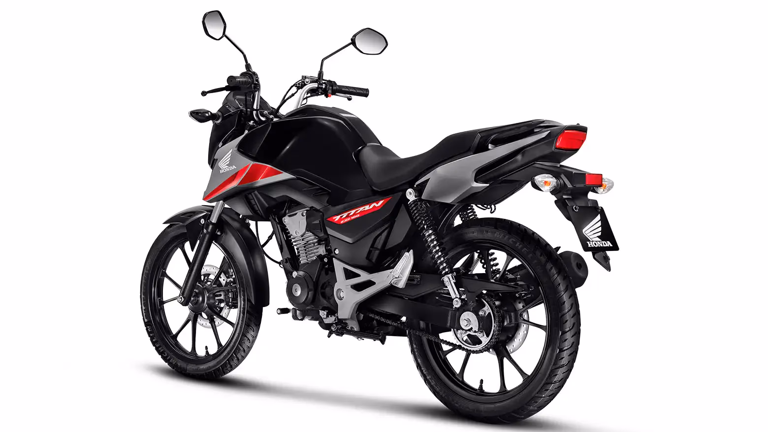 CG 160 Titan preta vista lateral traseira esquerda - 11 de 18