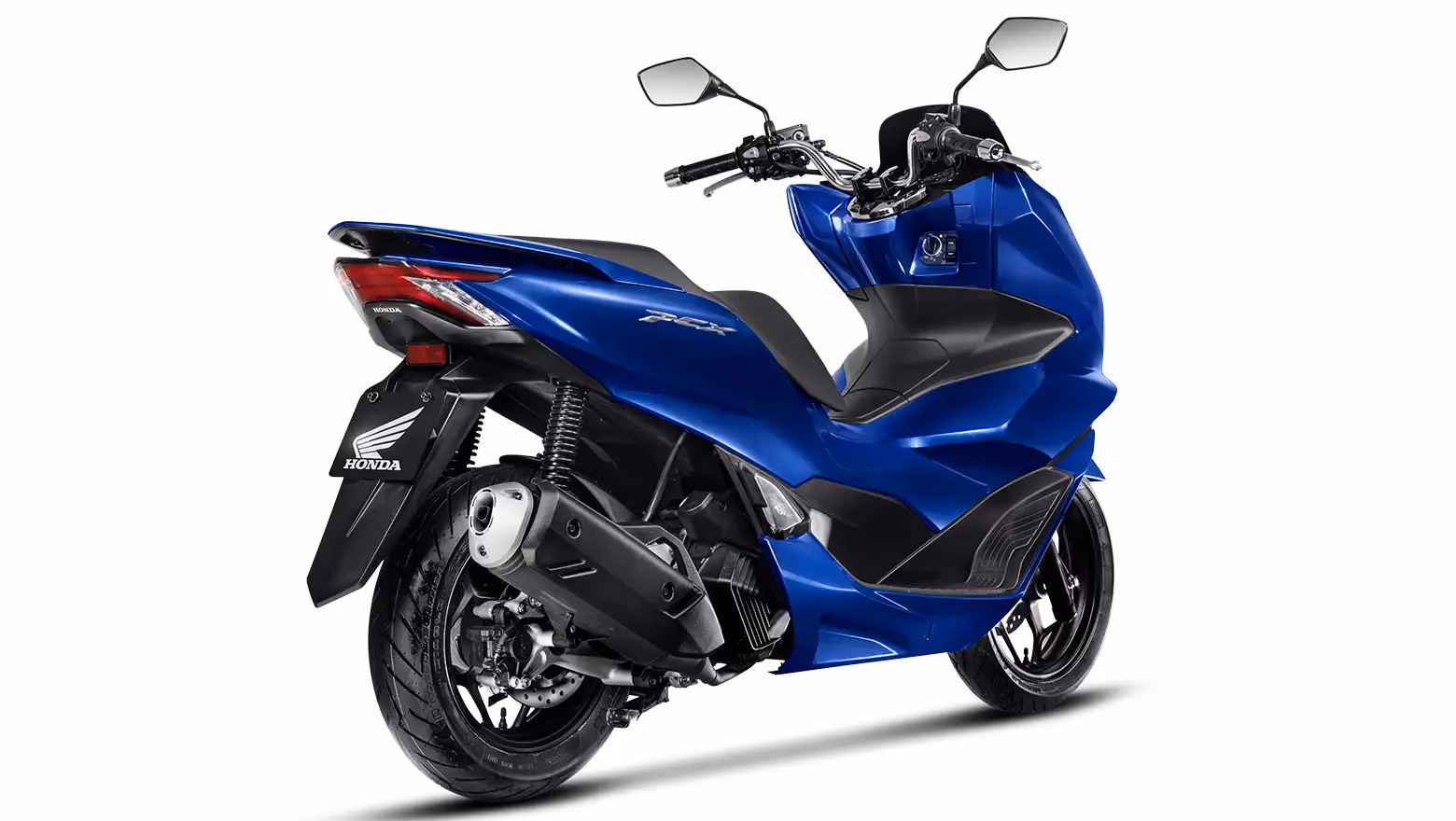PCX na cor azul perolizado, vista traseira e lateral direita - 29 de 38