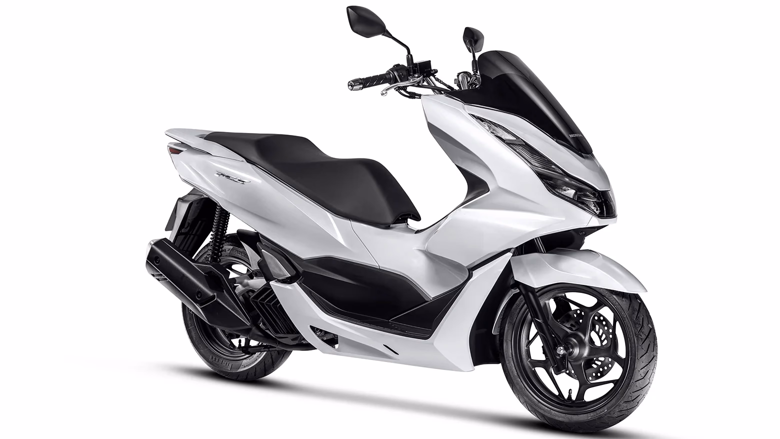 PCX branca vista lateral dianteira direita